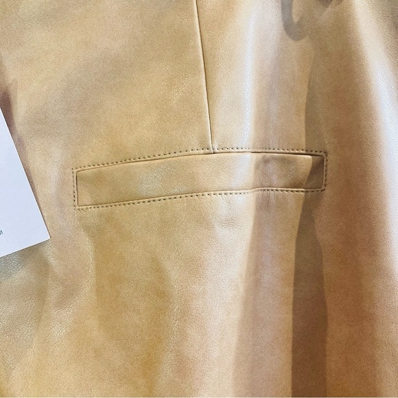 AVEC LES FILLES Sz L Faux Leather Wide Leg Cargo Pockets High Rise Pants  NEW - Picture 10 of 16